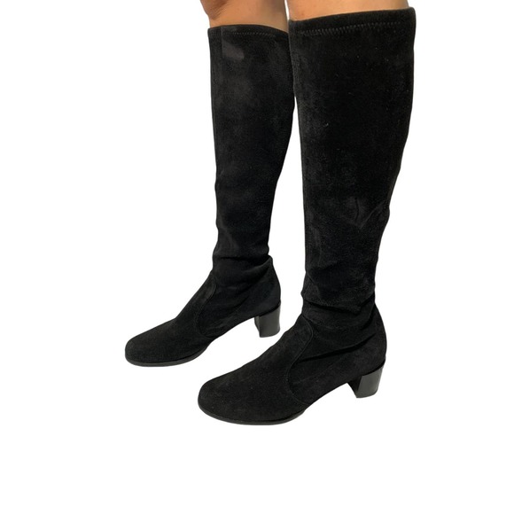 Stuart Weitzman Black Heeled Boots - Picture 7 of 8